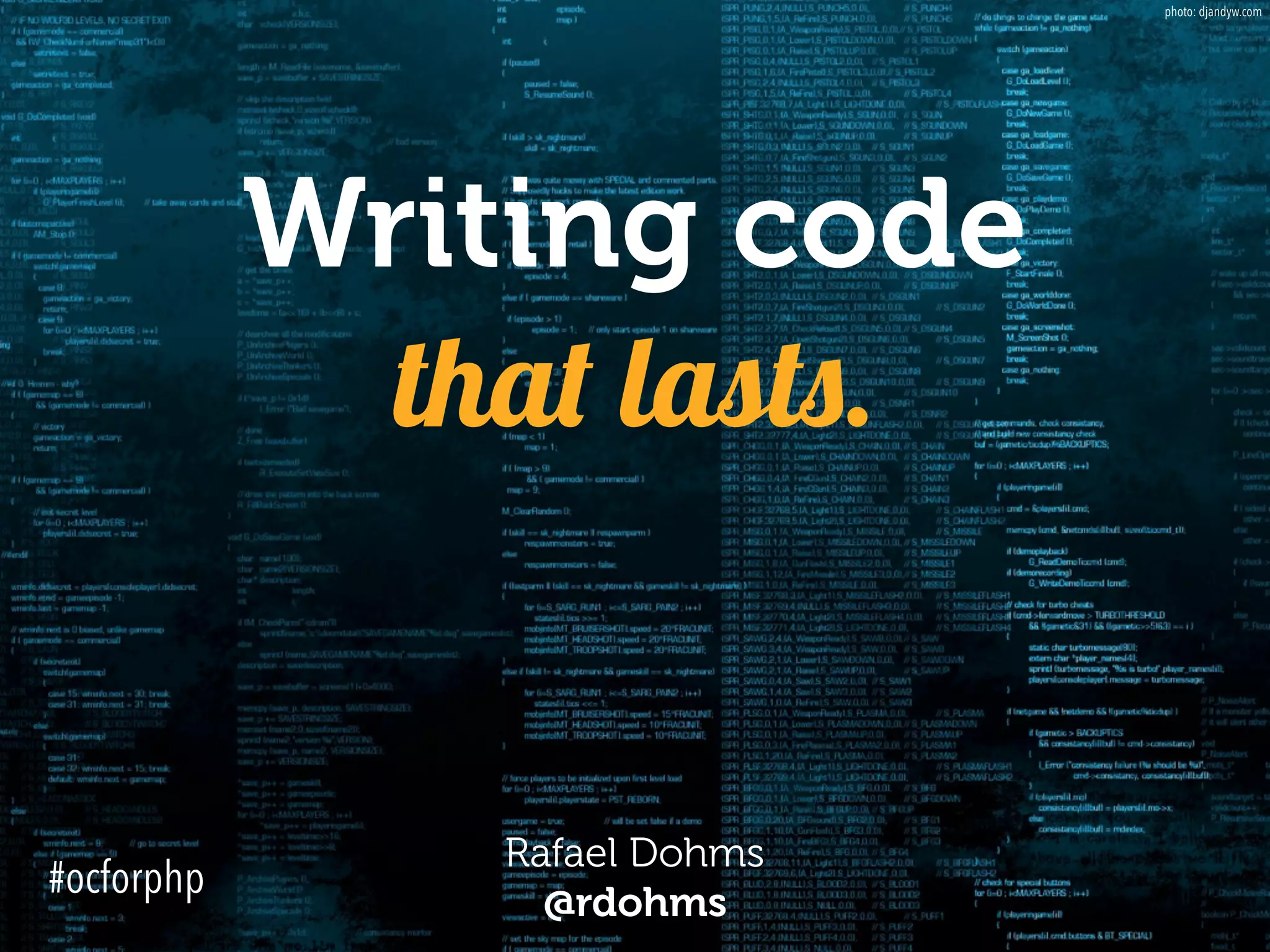 Writing code that lasts